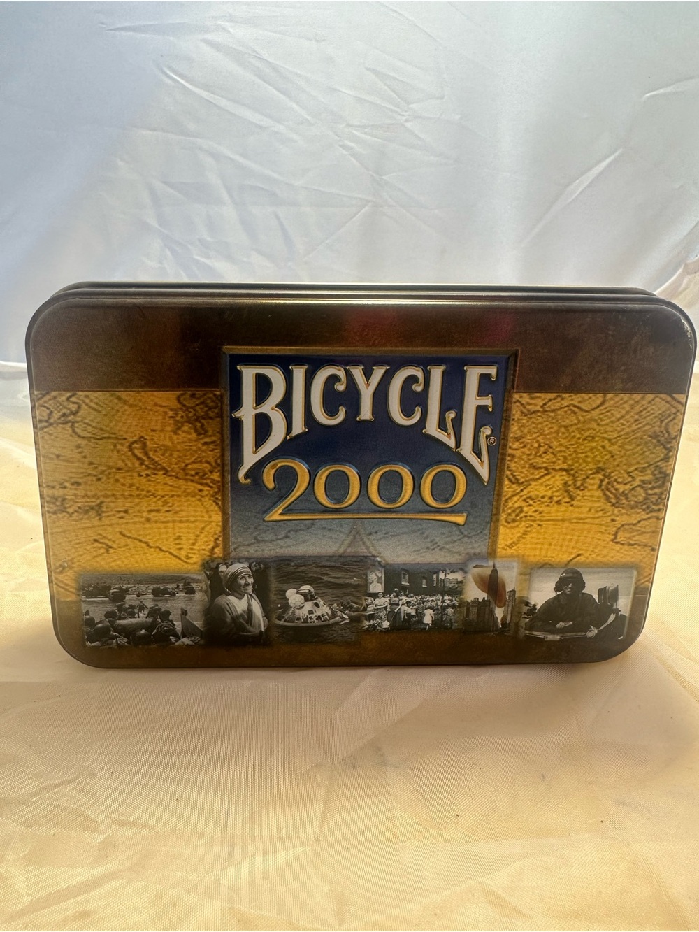 Bicycle 2000 Millennium Collector Tin Playing Cards 2 Deck Set Blue Gold Complet